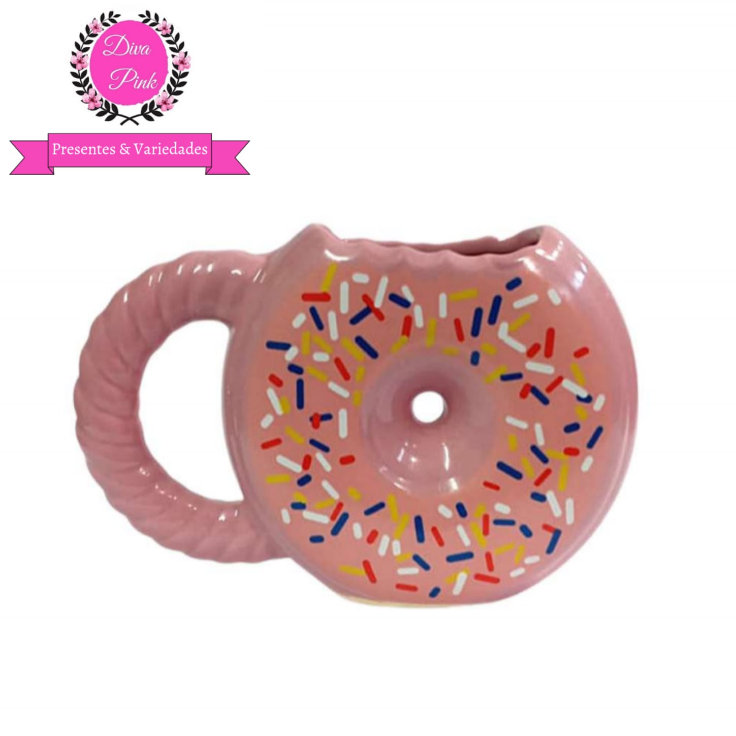 Caneca estilo donut/Cup Cake #caneca #xicara #doce #rosa #dourado